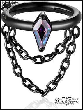 16G Titanium Hinged Clicker Hoop Earrings with Chains - 7mm 9mm Helix Cartilage